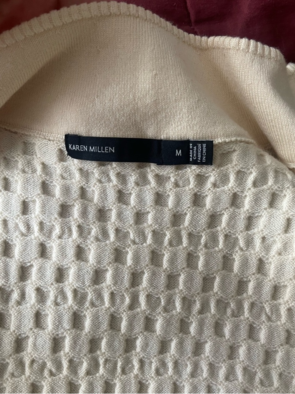 Karen Millen Cream Wool Zip-Front Cardigan - Picture 4 of 11